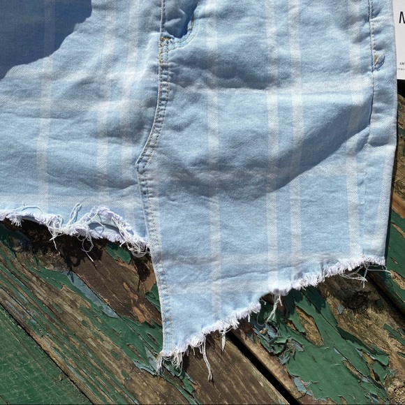 EUC American Bazi Asymmetrical Denim checkered Skirt. Size M. **NOT NEW** - Picture 5 of 5